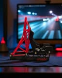Racing Bucket Seat Phone Stand - Mobile Holder for Desk, Gaming Setup, Office - Car Seat Design with Support Frame thumbnail 2