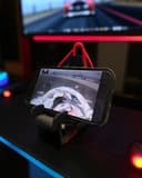 Racing Bucket Seat Phone Stand - Mobile Holder for Desk, Gaming Setup, Office - Car Seat Design with Support Frame thumbnail 3